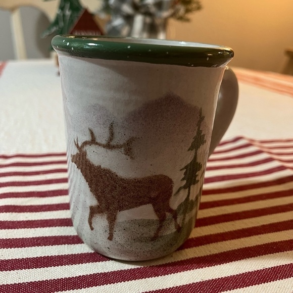 Stoneware Deer Artistry Pottery 12oz Coffee Mug Tea Cup Rustic Cabin - Picture 7 of 9